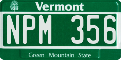VT license plate NPM356