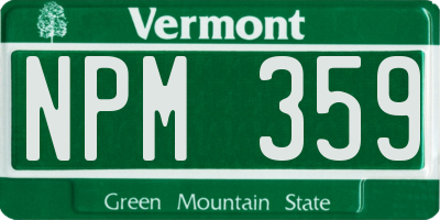 VT license plate NPM359