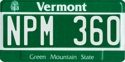VT license plate NPM360
