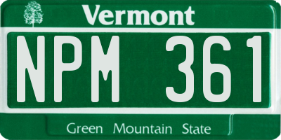 VT license plate NPM361