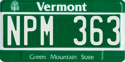VT license plate NPM363