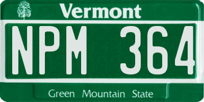 VT license plate NPM364