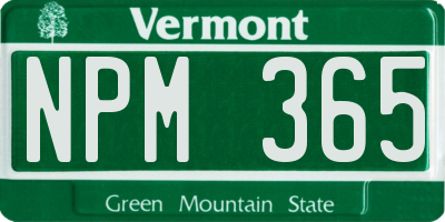 VT license plate NPM365