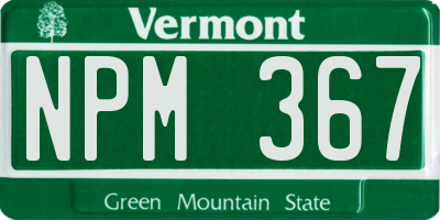 VT license plate NPM367