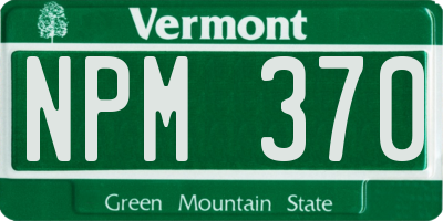VT license plate NPM370