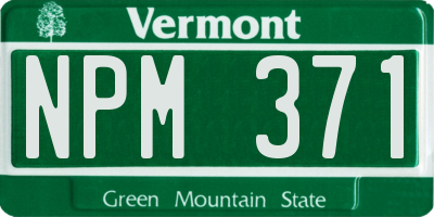 VT license plate NPM371