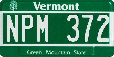 VT license plate NPM372