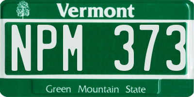 VT license plate NPM373