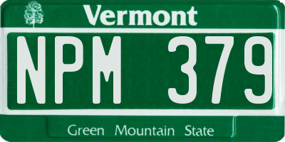 VT license plate NPM379