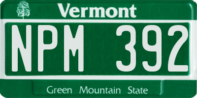 VT license plate NPM392