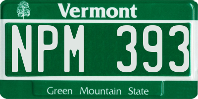 VT license plate NPM393