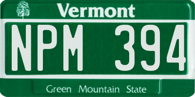 VT license plate NPM394