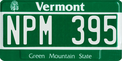 VT license plate NPM395