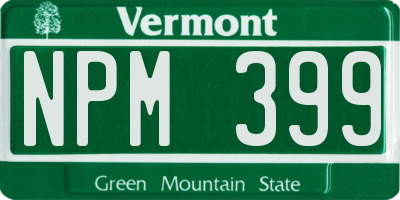 VT license plate NPM399