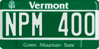 VT license plate NPM400