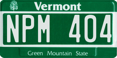 VT license plate NPM404