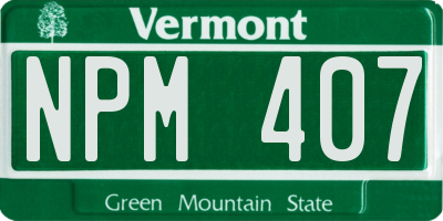 VT license plate NPM407