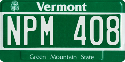 VT license plate NPM408