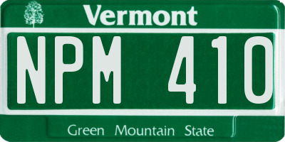 VT license plate NPM410