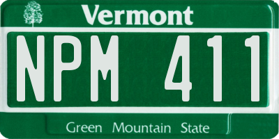 VT license plate NPM411