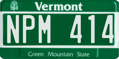 VT license plate NPM414