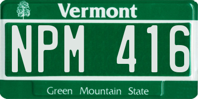 VT license plate NPM416