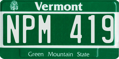 VT license plate NPM419
