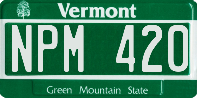 VT license plate NPM420