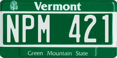 VT license plate NPM421