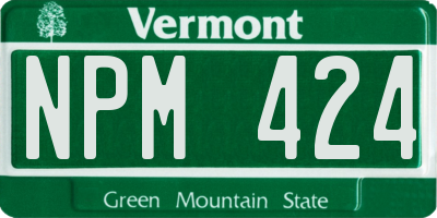 VT license plate NPM424