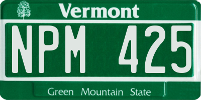 VT license plate NPM425