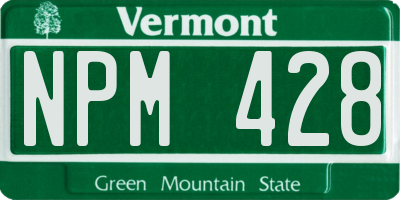 VT license plate NPM428