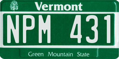 VT license plate NPM431