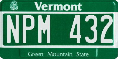 VT license plate NPM432