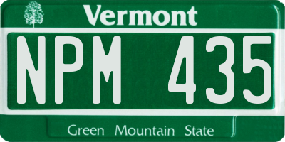 VT license plate NPM435