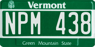 VT license plate NPM438
