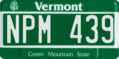 VT license plate NPM439