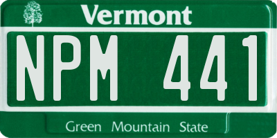 VT license plate NPM441