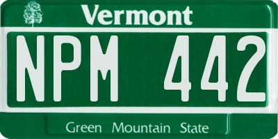 VT license plate NPM442