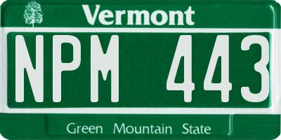 VT license plate NPM443