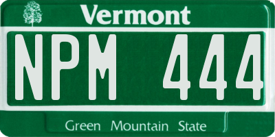 VT license plate NPM444