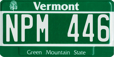 VT license plate NPM446