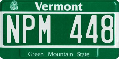 VT license plate NPM448