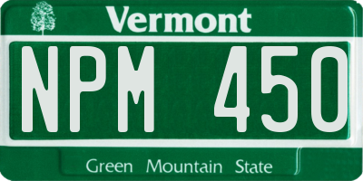 VT license plate NPM450