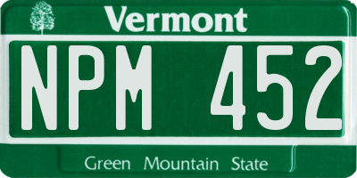 VT license plate NPM452