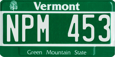 VT license plate NPM453