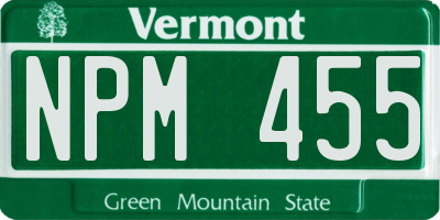 VT license plate NPM455