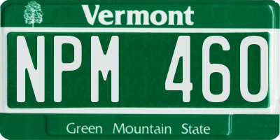 VT license plate NPM460