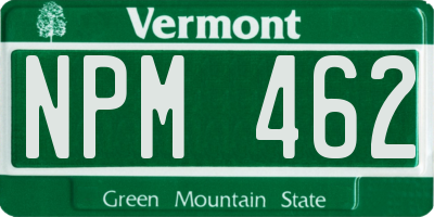 VT license plate NPM462