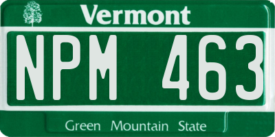 VT license plate NPM463